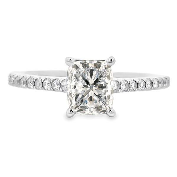 1 Carat Cushion Brilliant Cut Canadian Diamond Engagement Ring In 18K White gold
