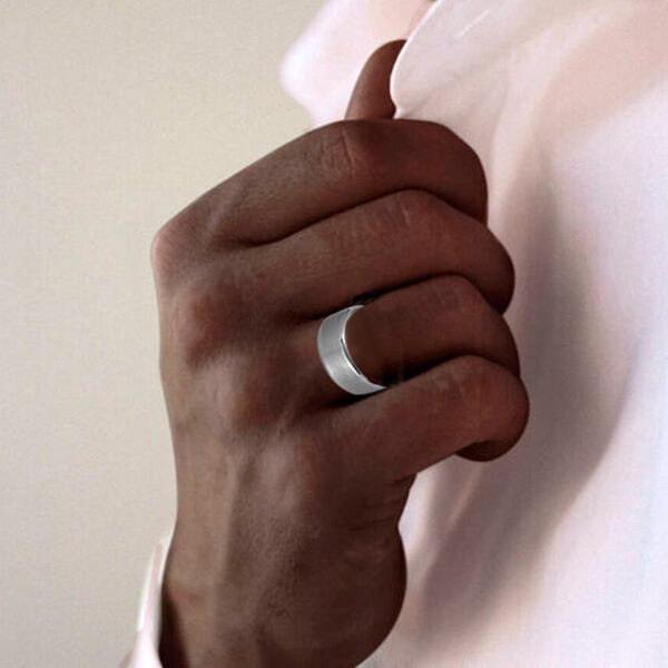 His & Her’s 6mm Brushed Inlay Wedding Band Ring In White Gold