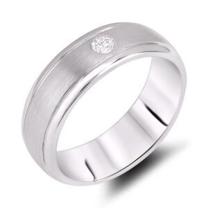 His & Her’s 6.5mm Solitaire Diamond Wedding Band In White Gold