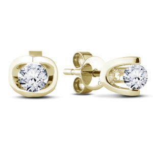 Tension Set Stud Earrings in Yellow Gold 0.24 CTW
