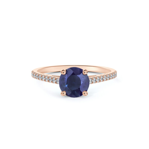 Australian Sapphire and De Beers Forevermark Diamond Ring in 14K Rose Gold