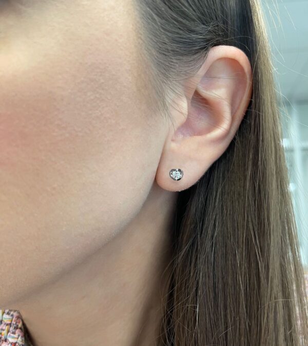 De Beers Forevermark Diamond Stud Earrings in 18K White Gold