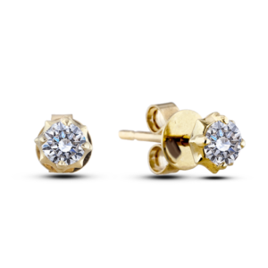 De Beers Forevermark Diamond Stud Dainty Earrings in 18K Yellow Gold