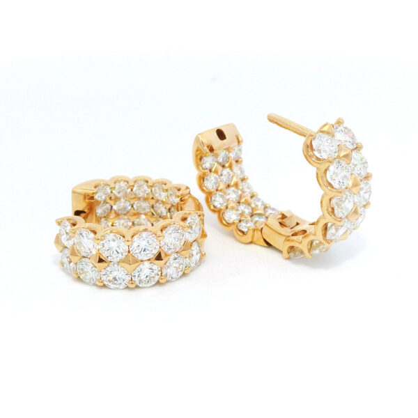 De Beers Forevermark Diamond Prism Collection Inside Out Hoop Earrings in 18K Yellow Gold