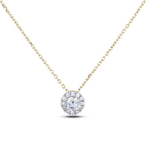Canadian Diamond Halo Pendant in Yellow Gold 0.40 CTW