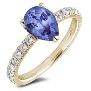 Tanzanite and Canadian Diamond Ring in 14K Yellow Gold
