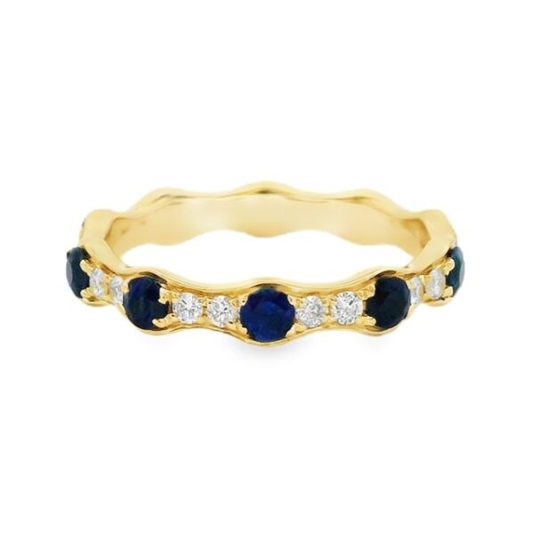 Canadian Diamond and Sapphire Eternity Ring in Yellow Gold