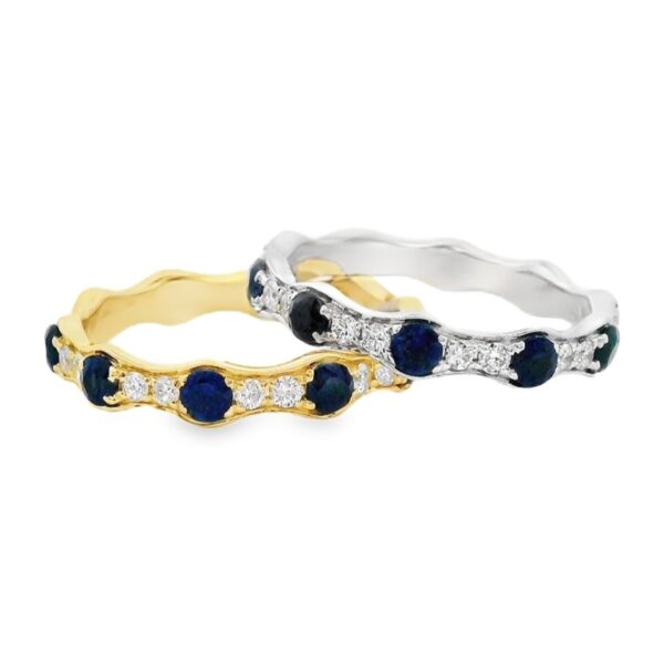 Canadian Diamond and Sapphire Eternity Ring in White Gold