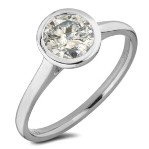 Bezel Set Canadian Diamond Solitaire Engagement Ring in 14K White Gold | 0.86 CTW