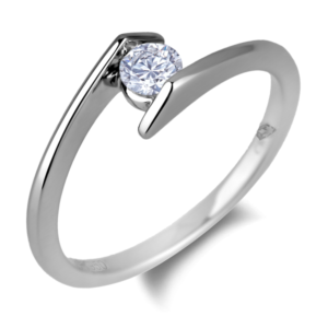 Canadian Polar Bear Diamond Solitaire Tension Set Engagement Ring in Platinum