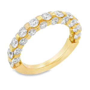 Prism Collection De Beers Forevermark Diamond Anniversary Ring with Hidden Yellow Sapphire Detail in 18K Yellow Gold
