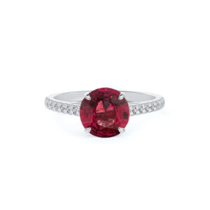 Ceylon Yellow Sapphire and De Beers Forevermark Diamond Ring in 14K White Gold