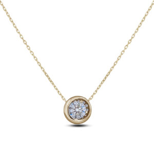 Canadian Diamond Bezel Set Pendant in 14K Yellow Gold