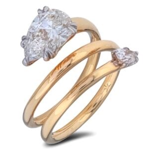 De Beers Forevermark Diamond Modern Twist You & Me Ring in 18K Gold