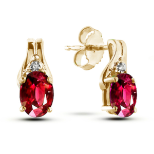 Free gift 0.94 Carat Ruby Stud Earrings in Yellow Gold
