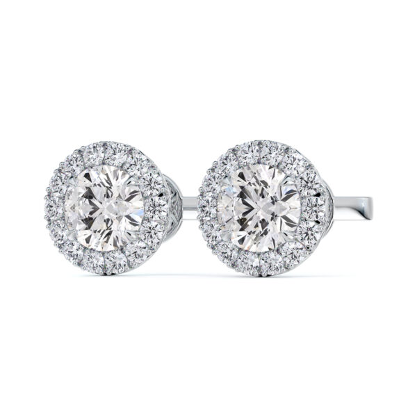 De Beers Forevermark Classic Halo Diamond Stud Earrings in 14K White Gold 1.40 Carat TW