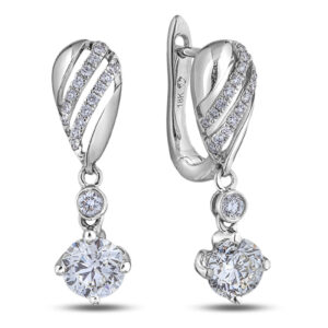 De Beers Forevermark Diamond Dangle Earrings in 18K White Gold 1.42 Carat TW