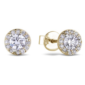 De Beers Forevermark Diamond Halo Round Brilliant Stud Earrings in 14K Yellow Gold