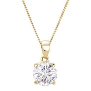 Canadian Diamond Solitaire Pendant in 14K Yellow Gold