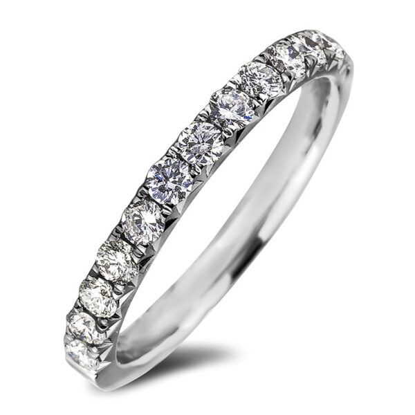 0.58 Carat TW Diamond Anniversary Ring in 18K White Gold