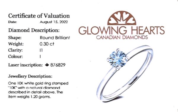 Canadian Diamond Solitaire Ring in White Gold | 0.30 Carat TW