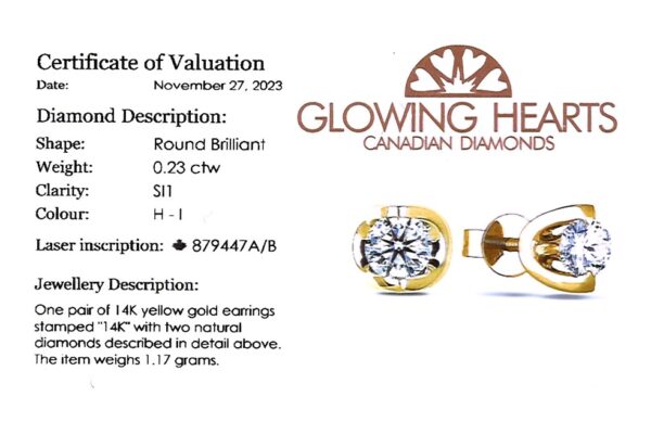 Tension Set Stud Earrings in 14K Yellow Gold | 0.23 CTW