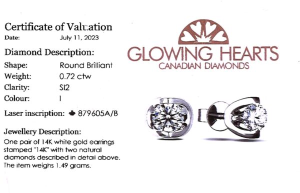 Canadian Diamond Tension Set Stud Earrings in 14K White Gold | 0.72 CTW