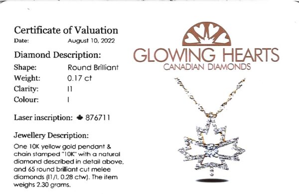Canadian Diamond Maple Leaf Necklace in Yellow Gold