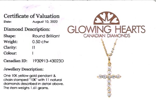 Canadian Diamond Cross Pendant In Yellow Gold | 0.50 Carat TW