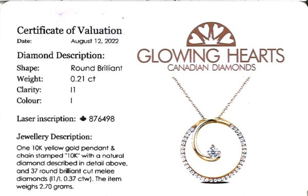 Canadian Diamond Swirl Circle Pendant in 10K Yellow Gold