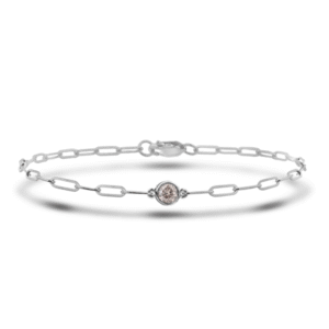 Free gift: 0.15 Carat Coffee Diamond Solitaire Paperclip Bracelet in Sterling Silver
