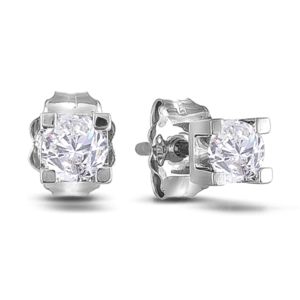 Canadian Diamond Stud Earrings in 14K White Gold