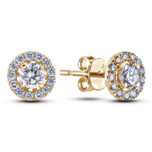 Canadian Diamond Studs With Detachable Halo Jackets in Yellow Gold