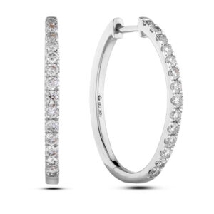 Canadian Diamond Hoop Earrings in White Gold | 0.50 CTW