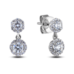 De Beers Forevermark Diamonds Halo Drop Earrings in 18K White Gold | 0.68 Carat TW