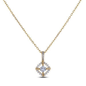 Black Label De Beers Forevermark Ideal Cut Diamond Halo Pendant in 18K Yellow Gold