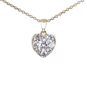 Canadian Diamond Halo Heart Pendant in Yellow Gold | 0.20 Carat TW