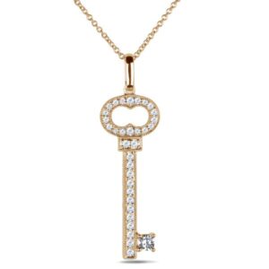 Canadian Diamond Key Pendant in Yellow Gold