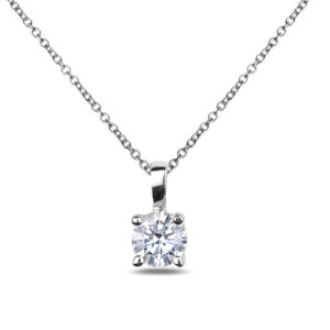 Canadian Diamond Solitaire Pendant in 14K White Gold | 0.40 Carat
