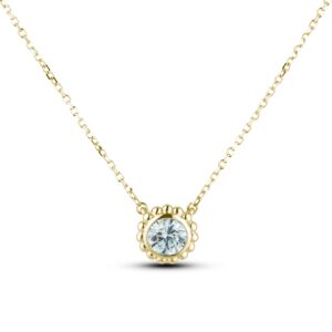 De Beers Forevermark Bezel Set Solitaire Diamond Necklace in 14K Yellow Gold