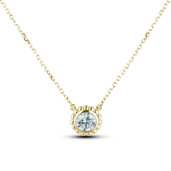 De Beers Forevermark Bezel Set Solitaire Diamond Necklace in 14K Yellow Gold