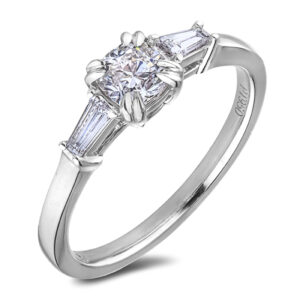 Black Label De Beers Forevermark Diamond Trilogy Engagement Ring in Platinum