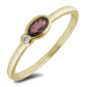Ruby and Diamond Stackable Ring in 14K Yellow Gold