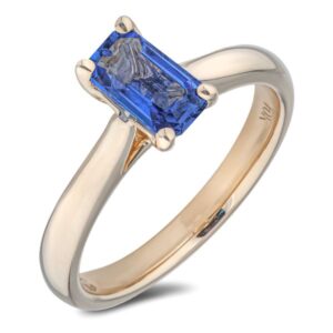 Canadian Diamond and Ceylon Sapphire Ring in Yellow Gold