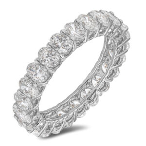 De Beers Certified Ideal Oval Diamond Eternity Ring in Platinum