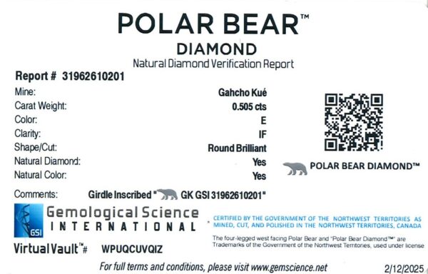 Bezel Set Polar Bear Diamond Solitaire Engagement Ring in Platinum