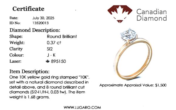 Canadian Diamond Ring With Hidden Halo In Yellow Gold