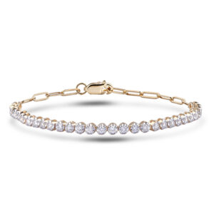 Canadian Diamond Paperclip Chain Bracelet in Yellow Gold