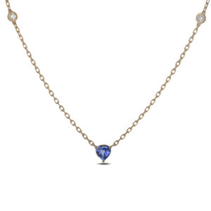 Sapphire and Canadian Diamond Necklace in Yellow Gold
