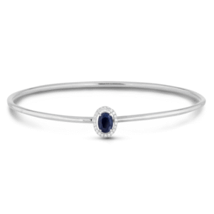 Free gift: Australian Sapphire Diamond Halo Bangle in Sterling Silver